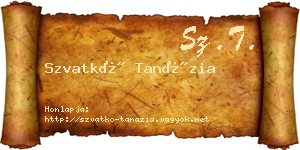 Szvatkó Tanázia névjegykártya