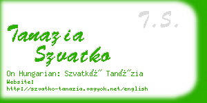 tanazia szvatko business card